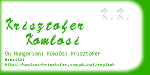 krisztofer komlosi business card